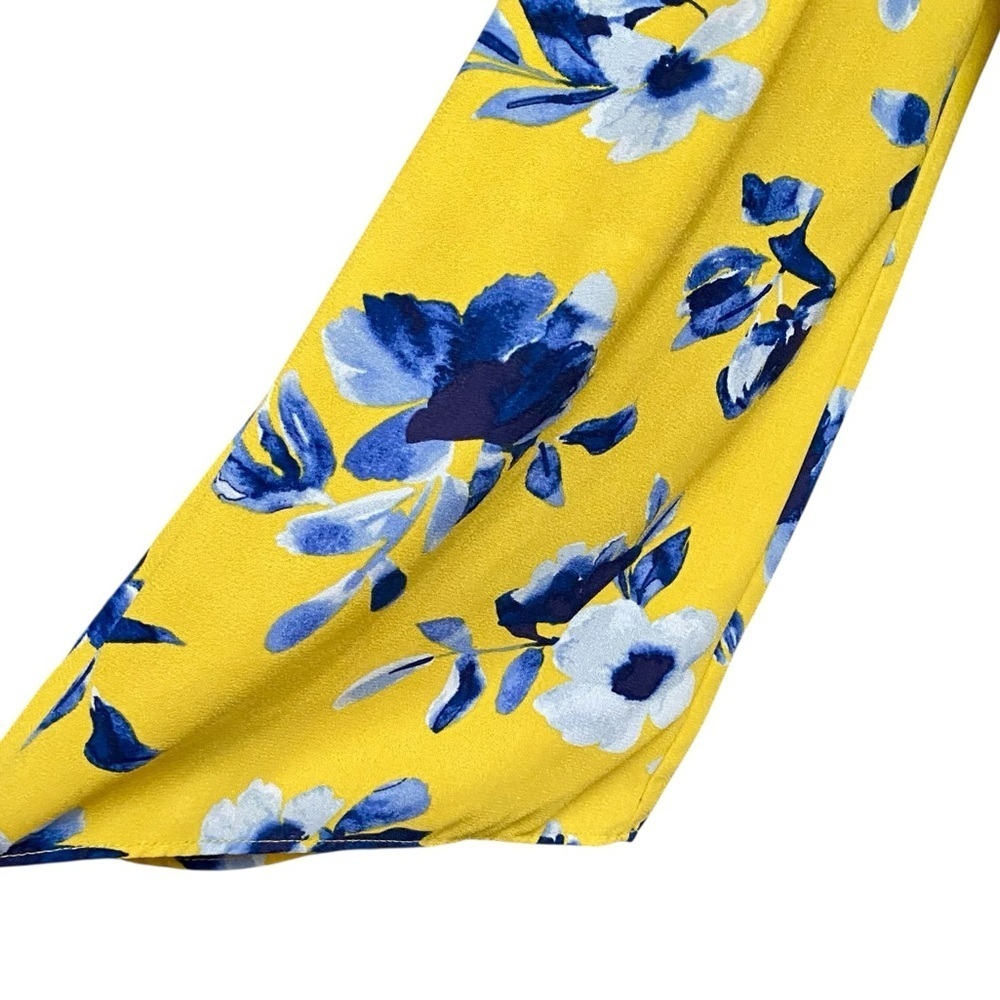 Elizabeth & James Floral Off Shoulder Blouse M Yellow Blue Bell Sleeve Boho Top - Picture 5 of 15